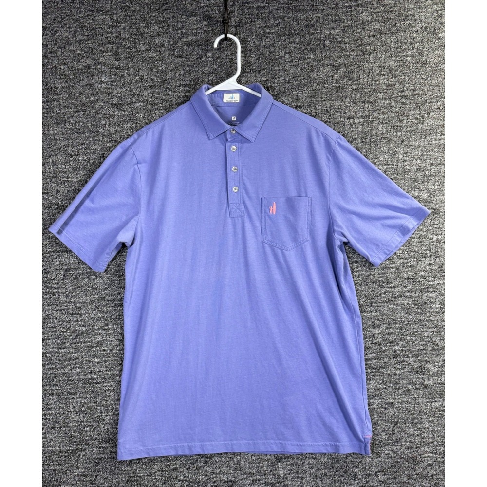 johnnie-O Hangin Out Polo Shirt Mens Medium Periwinkle Blue Short Sleeve Cotton